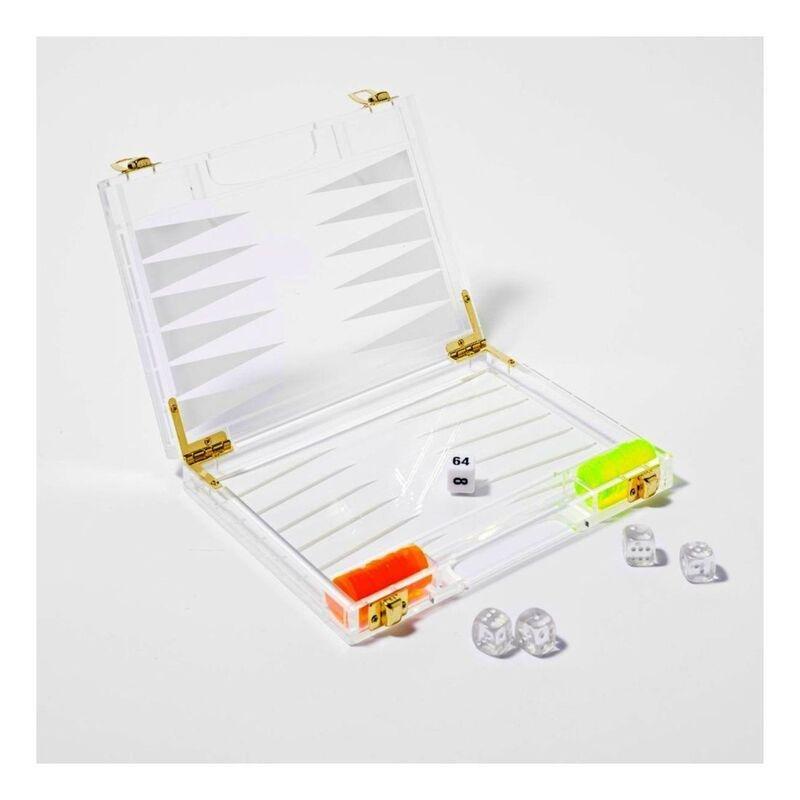 Sunnylife Lucite Games Mini Backgammon Neon, , large image number 2