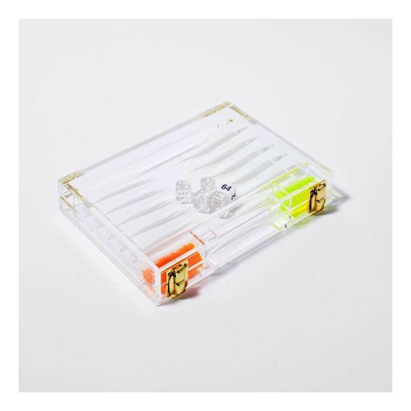 Sunnylife Lucite Games Mini Backgammon Neon, , large image number 4