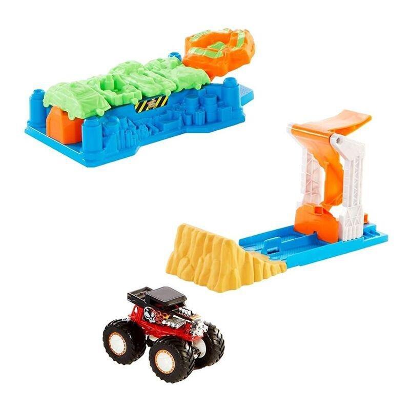 Hot Wheels Monster Trucks Launch And Bash Playset Gvk08, , large image number 1