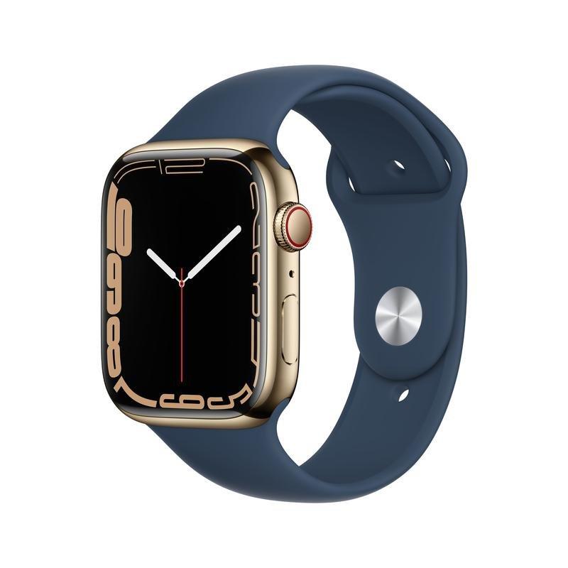 Apple Watch Series 7 GPS + Cellular 45mm Gold Stainless Steel with Abyss Blue Sport Band - Regular, , large image number 0