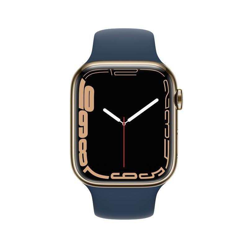 Apple Watch Series 7 GPS + Cellular 45mm Gold Stainless Steel with Abyss Blue Sport Band - Regular, , large image number 1