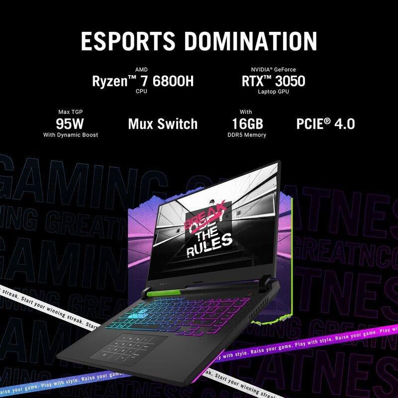 ASUS ROG Strix G15 G513RC-HN013W Gaming Laptop/AMD Ryzen R7-6800H/16GB RAM/1TB SSD/NVIDIA GeForce RTX 3050 4GB/15.6 Inch FHD (1920x1080) 144Hz/Wind..., , large image number 5
