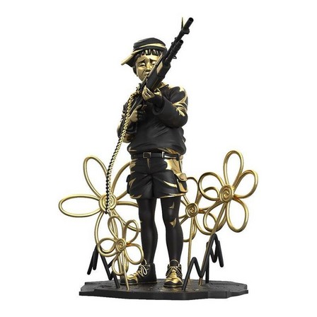 MIGHTY JAXX - Mighty Jaxx Crayon Shooter Black & Gold By Brandalised Collectible 10-Inch Statue