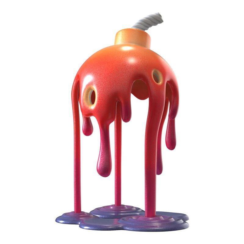 Mighty Jaxx Melting Bomb By Jason Freeny Infrared Edition Collectible 8-Inch Statue, , large image number 0