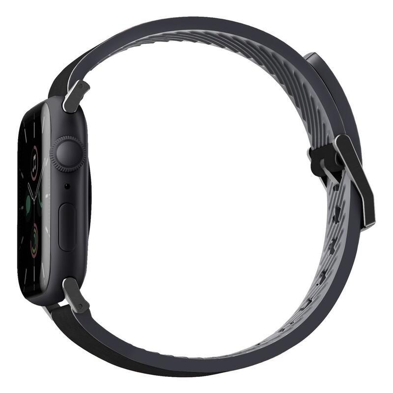 UNIQ - UNIQ Straden Waterproof Leather Hybrid Apple Watch Strap 45/44/42mm - Midnight Black