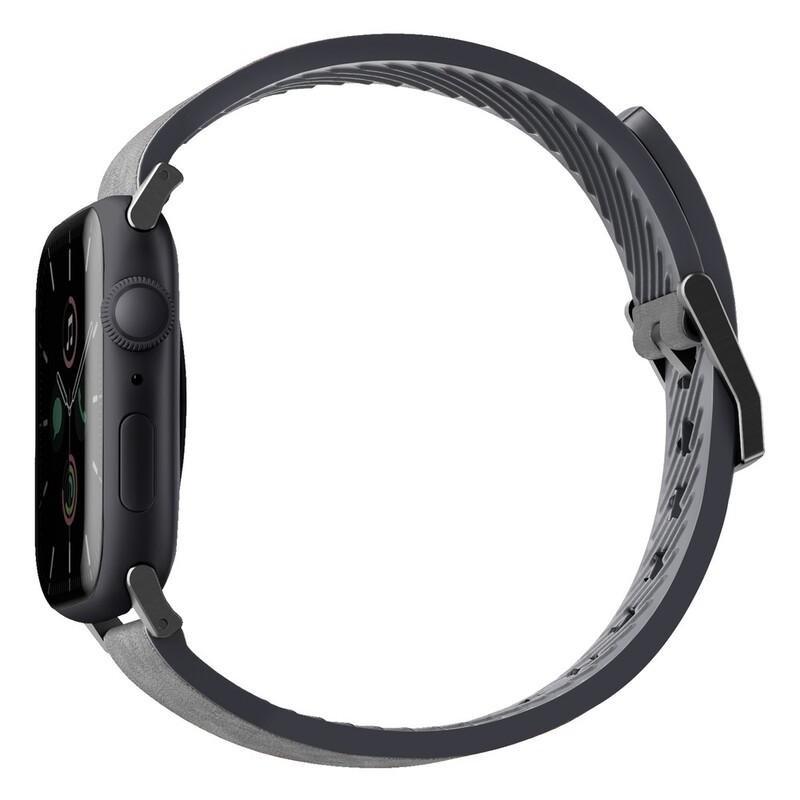 UNIQ Straden Waterproof Leather Hybrid Apple Watch Strap 45/44/42mm - Rhino Grey, , large image number 1