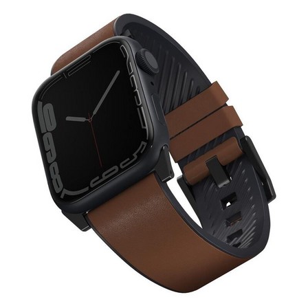 UNIQ - UNIQ Straden Waterproof Leather Hybrid Apple Watch Strap 45/44/42mm - Toffee Brown