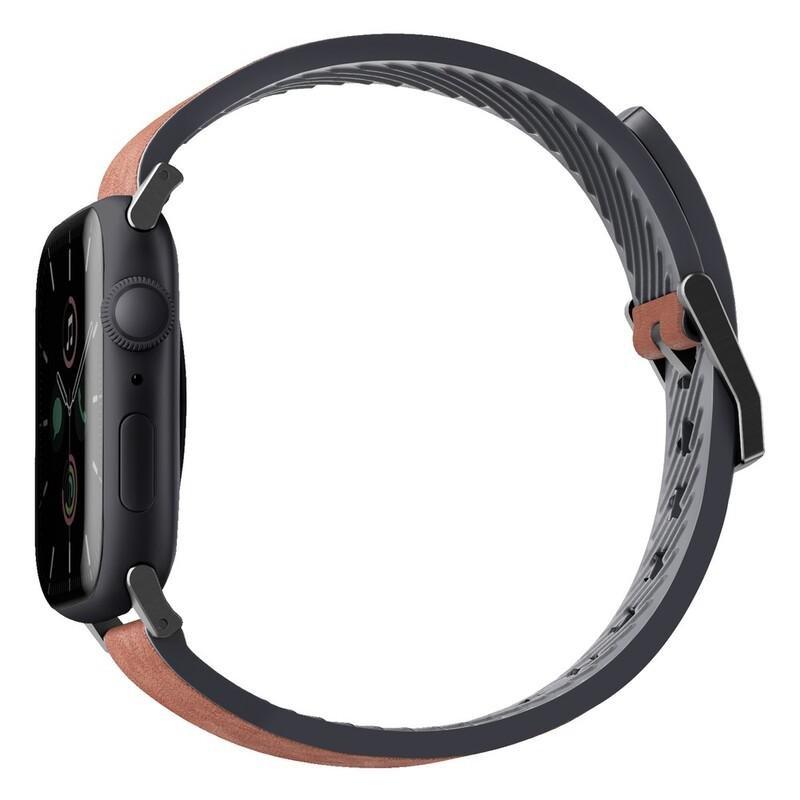 UNIQ Straden Waterproof Leather Hybrid Apple Watch Strap 45/44/42mm - Toffee Brown, , large image number 1