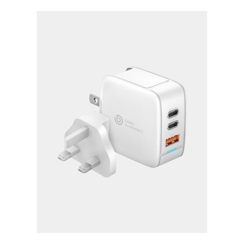 Bazic Goport GaN 65 Dual PD/PPS USB-C + QC USB-A Port Wall Charger 65W US+Uk - White, , large image number 0