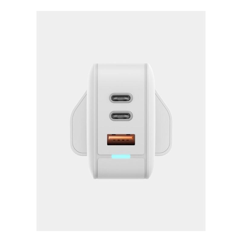 Bazic Goport GaN 65 Dual PD/PPS USB-C + QC USB-A Port Wall Charger 65W US+Uk - White, , large image number 3