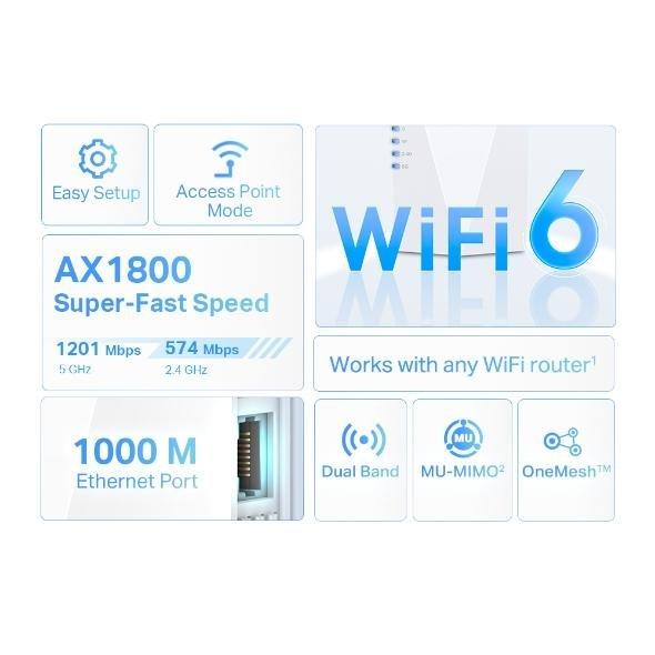 TP-Link RE600X AX1800 Wi-Fi 6 Range Extender, , large image number 1