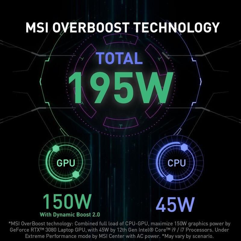 MSI Vector GP76 12UH Gaming Laptop intel core i7-12700H/32GB/1TB SSD/NVIDIA GeForce RTX 3080 8GB/17.3-inch FHD/360Hz/Windows 11 Home - Black (Arabi..., , large image number 2