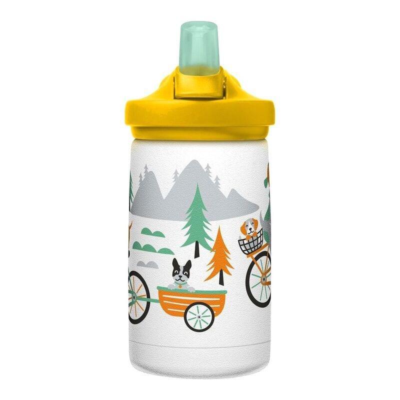 Camelbak Eddy + Kids Stainless Steel Vacuum Insulated Water Bottle 355ml - Biking Dogs, , large image number 0