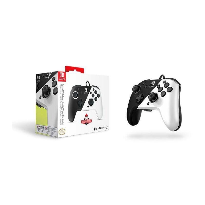 PDP Faceoff Deluxe+ Audio Wired Controller for Nintendo Switch - Black & White, , large image number 4