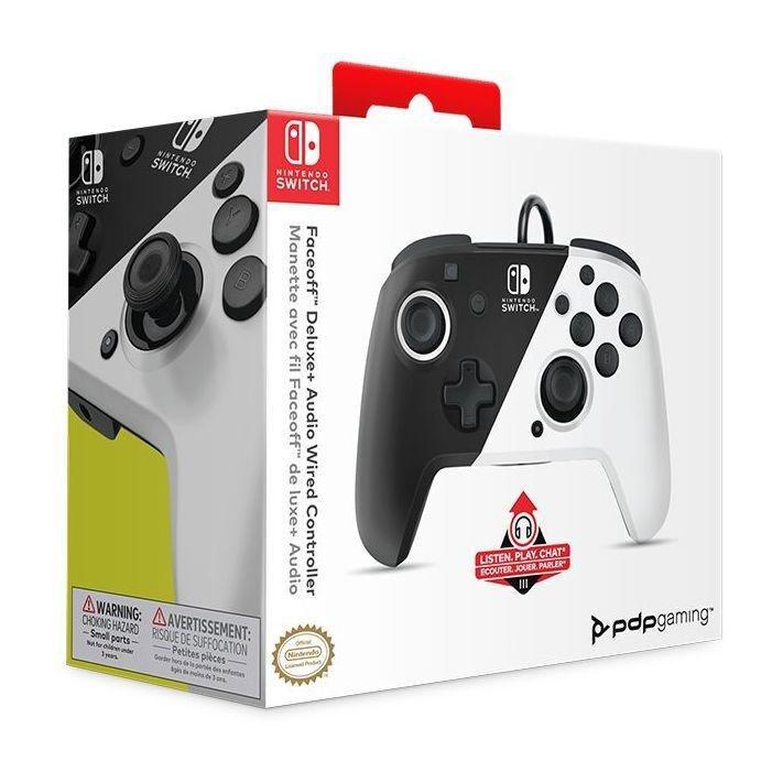 PDP Faceoff Deluxe+ Audio Wired Controller for Nintendo Switch - Black & White, , large image number 9