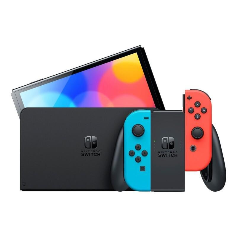 Nintendo Switch OLED Neon Joy-Con + Super Mario 3D World/Bowser's Fury, , large image number 1