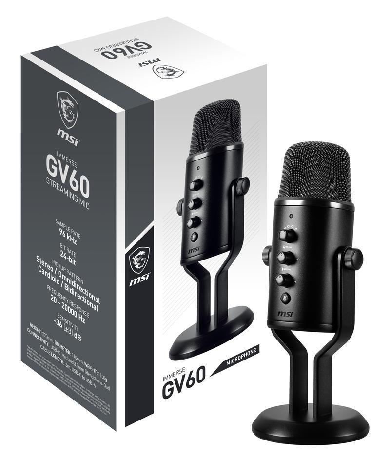 MSI Immerse GV60 Streaming Microphone - Black, , large image number 0