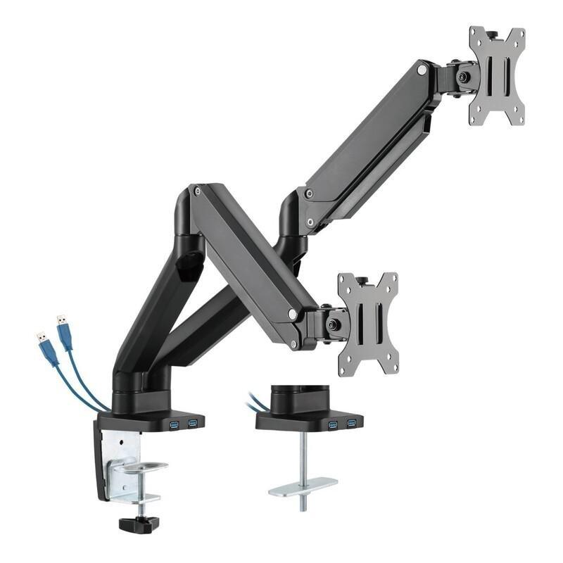 Twisted Minds Premium Dual Monitor Aluminum Gas Spring Pole Mounted Monitor Arm, , large image number 0