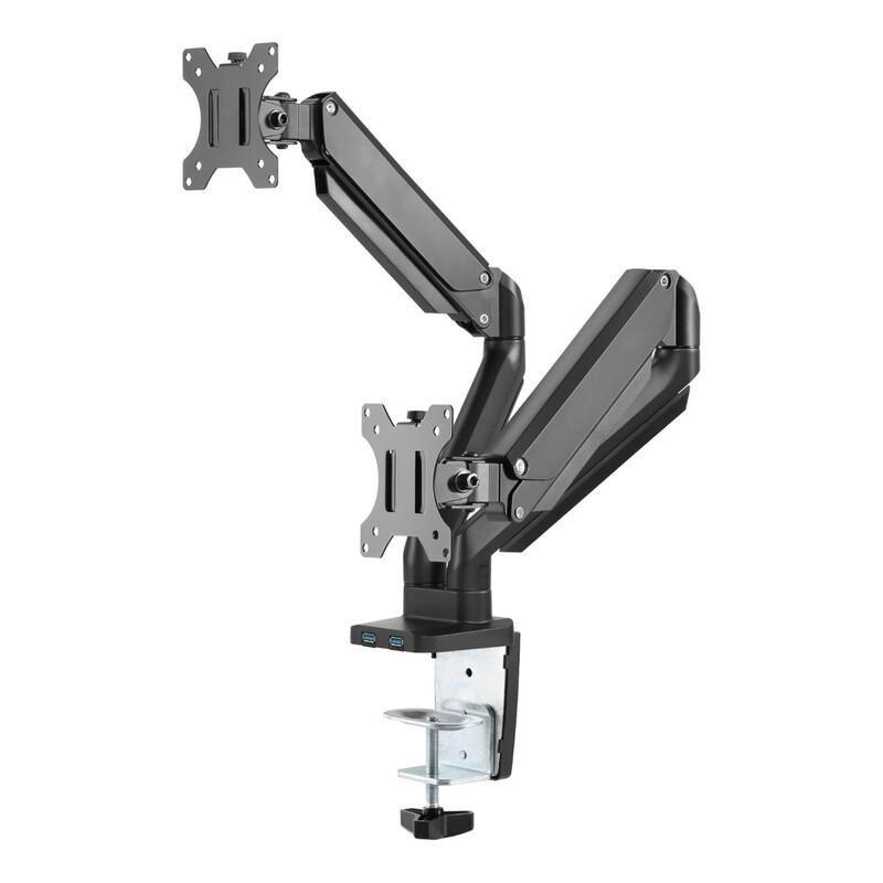 TWISTED MINDS - Twisted Minds Premium Dual Monitor Aluminum Gas Spring Pole Mounted Monitor Arm