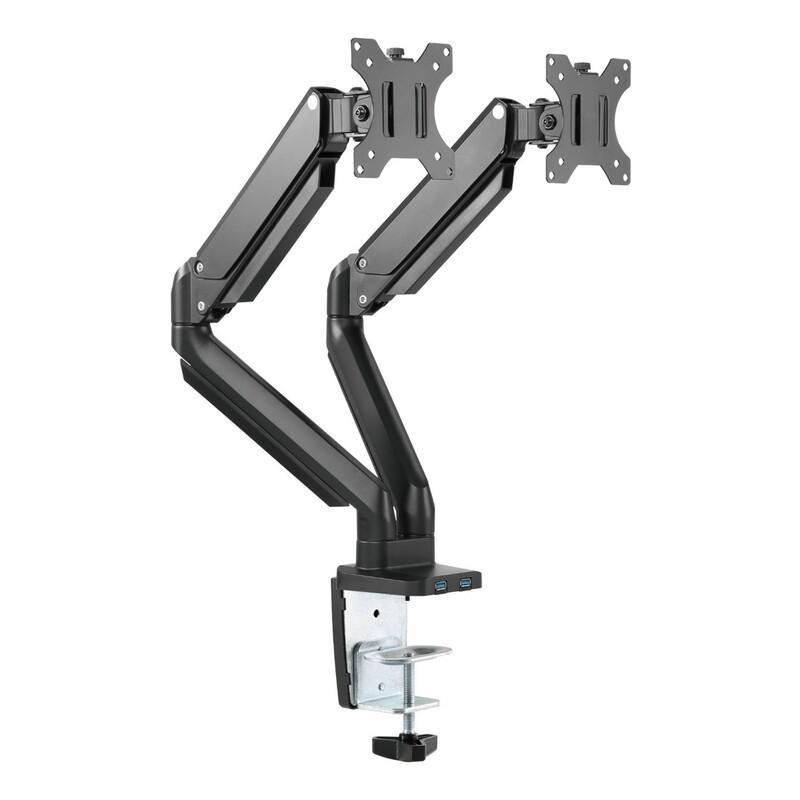 TWISTED MINDS - Twisted Minds Premium Dual Monitor Aluminum Gas Spring Pole Mounted Monitor Arm