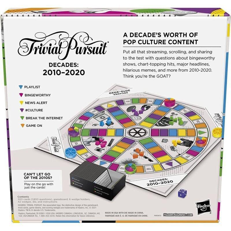 Hasbro Gaming Trivial Pursuit Decades 2010-2020 Board Game, , large image number 1