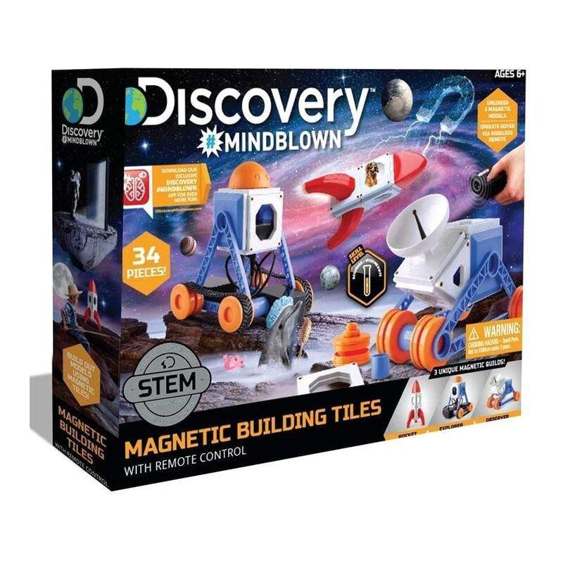 Discovery Mindblown Magnetic Building Tiles With Remote Control, , large image number 0