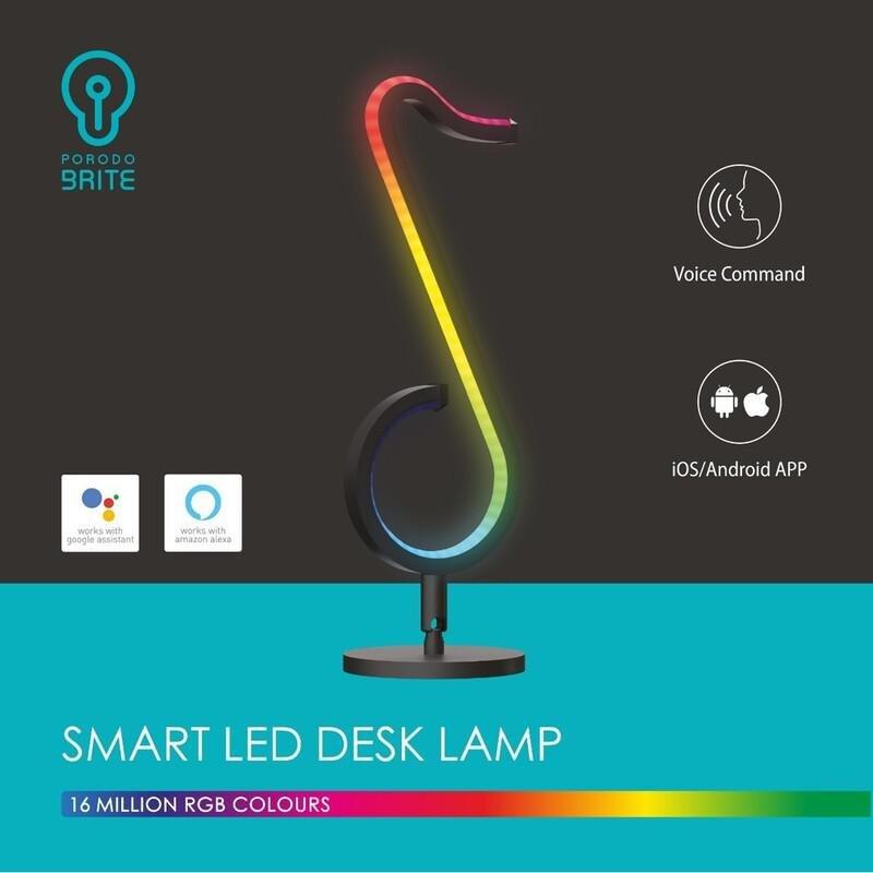 Porodo Brite Smart LED Desk Lamp 12W - Black, , large image number 3