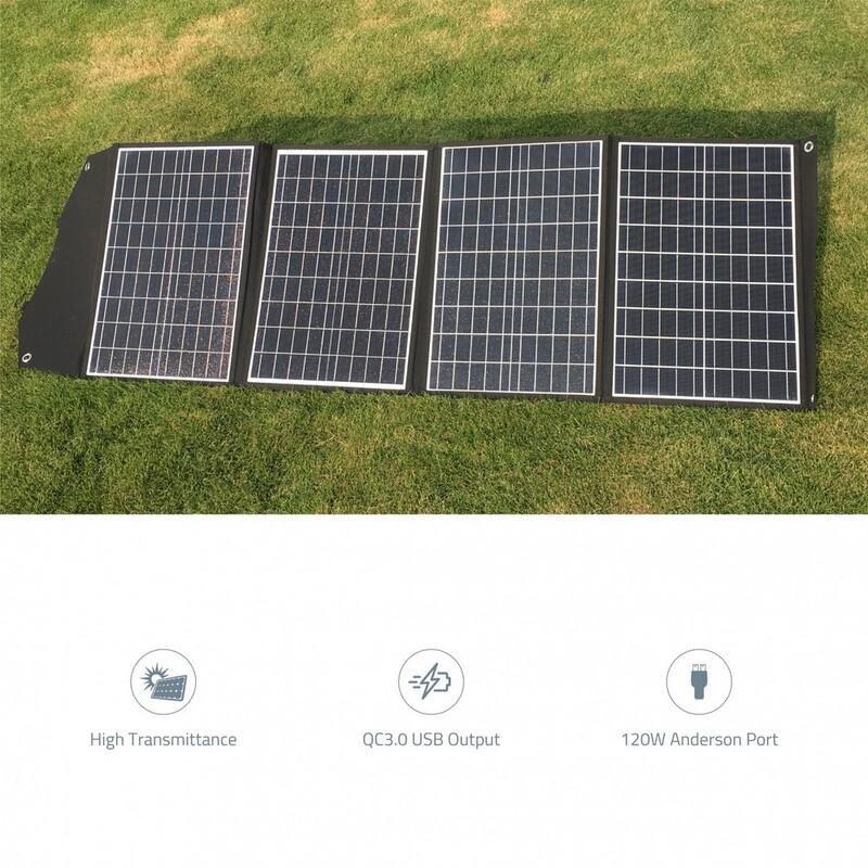 Powerology 120W Universal Folding Solar Panel - Black, , large image number 3
