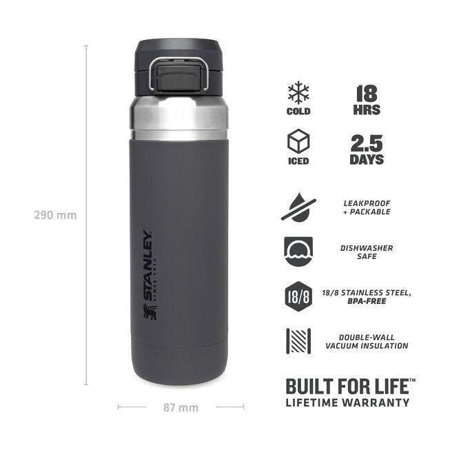 Stanley GO Flip Water Bottle - Charcoal 1064ml, , large image number 1