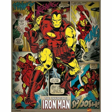 PYRAMID POSTERS - Pyramid Posters Marvel Iron Man Retro Mini Poster (40 X50 cm)