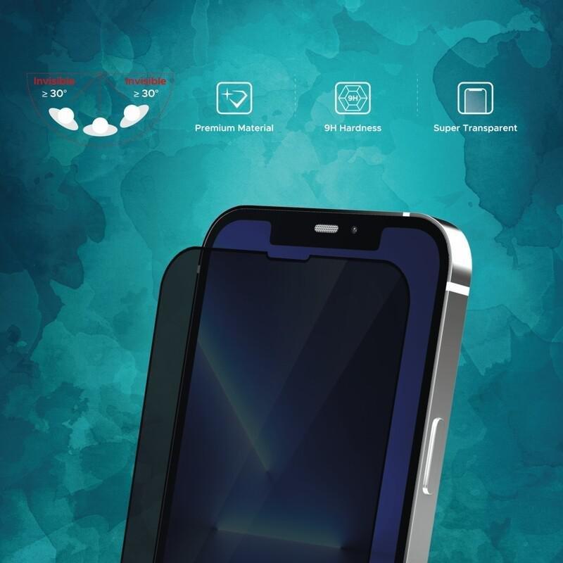 Liberty Guard 2.5D Privacy Full Cover Rounded Edge Screen Protector for iPhone 13/13 Pro - Black, , large image number 2