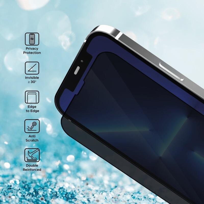 Liberty Guard 2.5D Privacy Full Cover Rounded Edge Screen Protector for iPhone 13/13 Pro - Black, , large image number 3