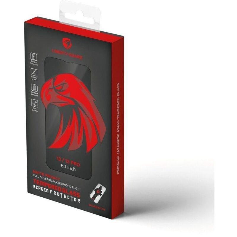 Liberty Guard 2.5D Matte Privacy Full Cover Rounded Edge Screen Protector for iPhone 13/13 Pro - Black, , large image number 0