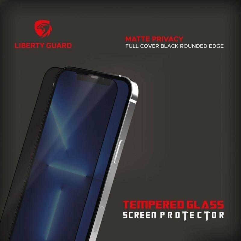 Liberty Guard 2.5D Matte Privacy Full Cover Rounded Edge Screen Protector for iPhone 13/13 Pro - Black, , large image number 1