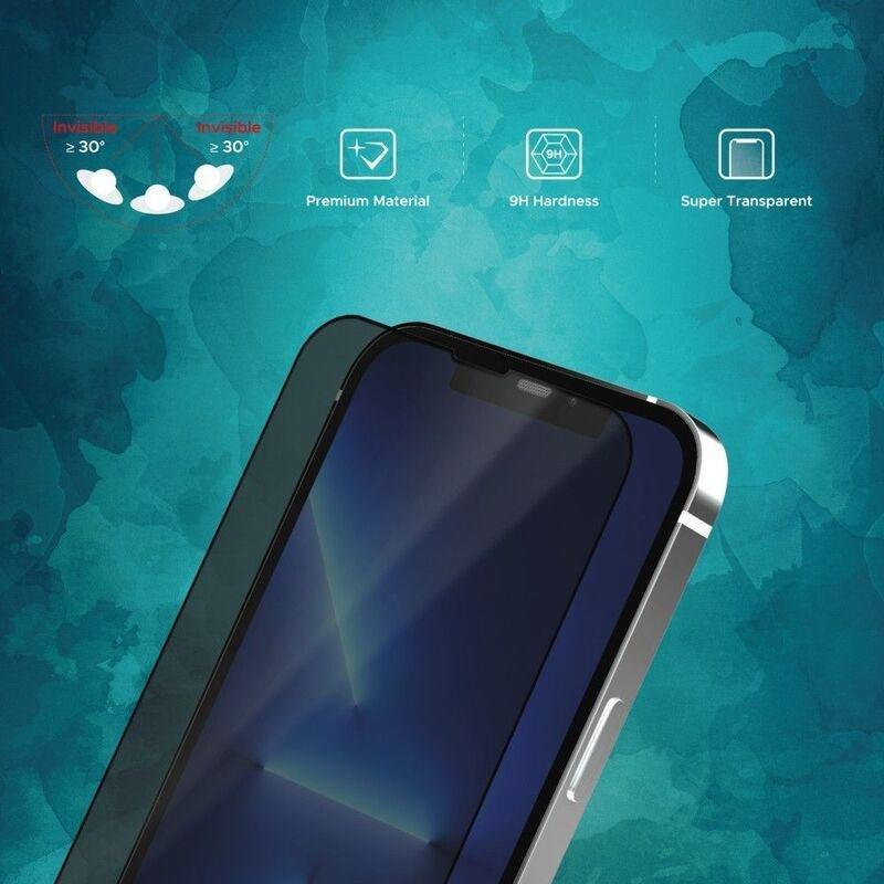 Liberty Guard 2.5D Matte Privacy Full Cover Rounded Edge Screen Protector for iPhone 13/13 Pro - Black, , large image number 3