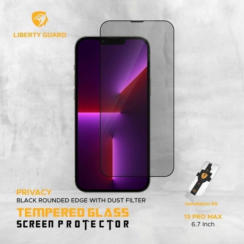 Liberty Guard 3D Full Cover Black Silicon Rounded Edge Screen Protector for iPhone 13 Pro Max - Black, , large image number 1