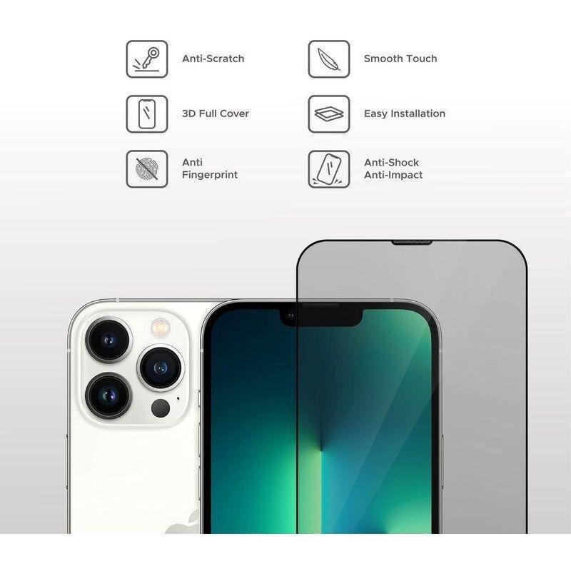 Liberty Guard 3D Full Cover Black Silicon Rounded Edge Screen Protector for iPhone 13 Pro Max - Black, , large image number 2