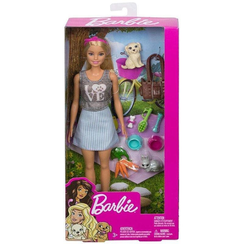 Barbie Doll With Dog and Rabbit Pets Set FPR48, , large image number 4