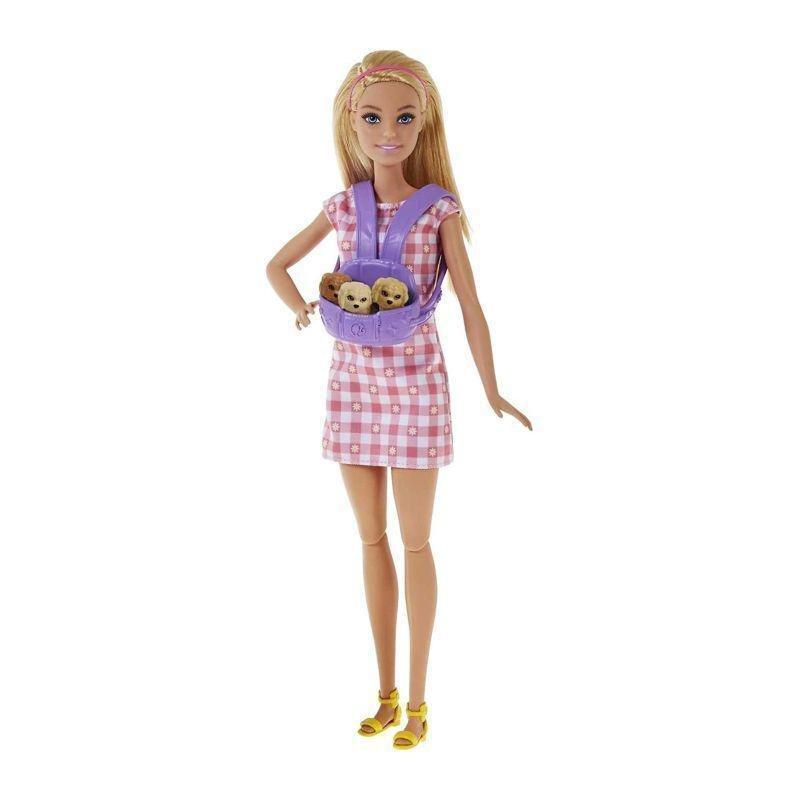 Barbie Blonde Doll With Newborn Pups Set HCK75, , large image number 0