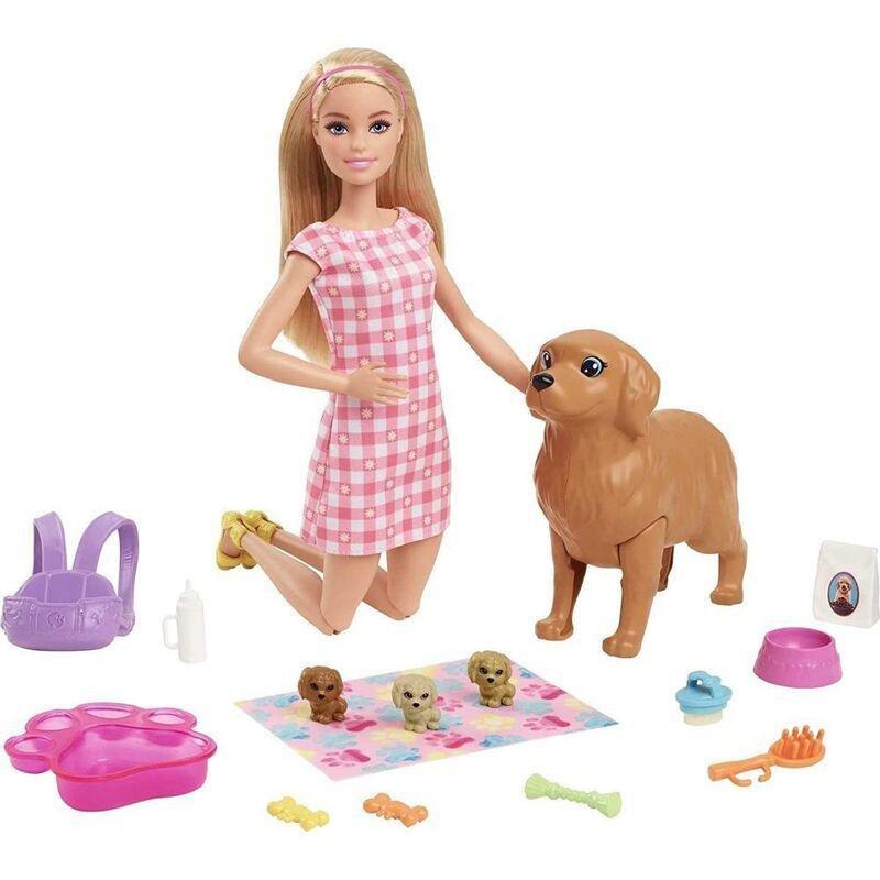 BARBIE - Barbie Blonde Doll With Newborn Pups Set HCK75
