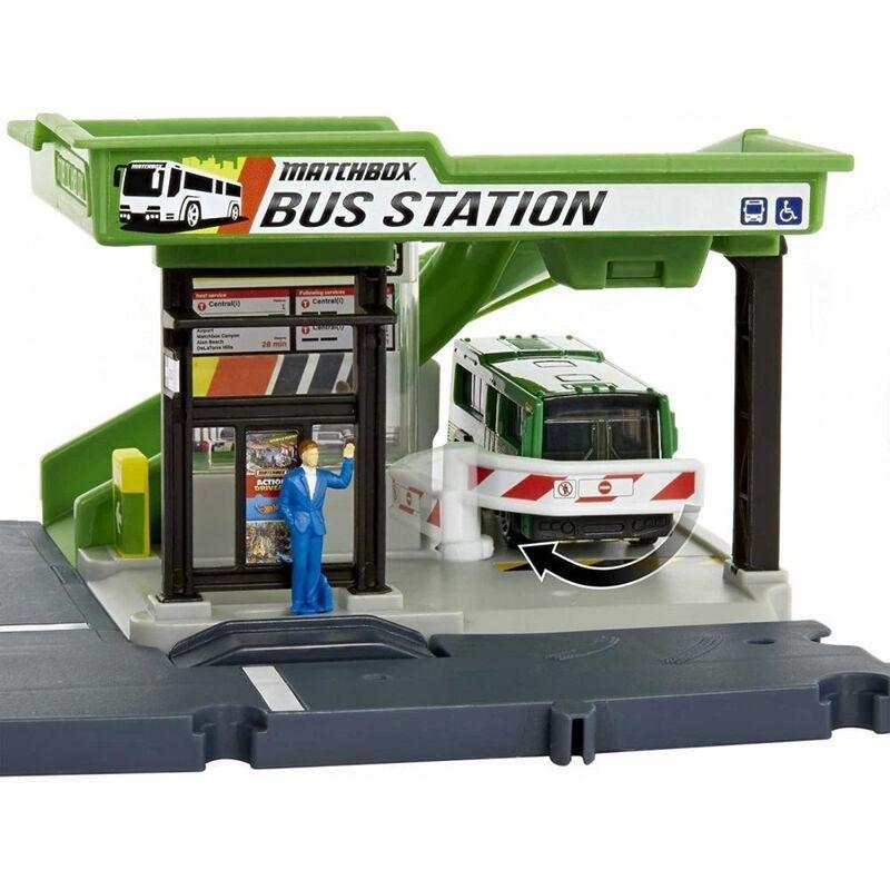 Matchbox Action Drivers Bus Station Playset HDL08, , large image number 1