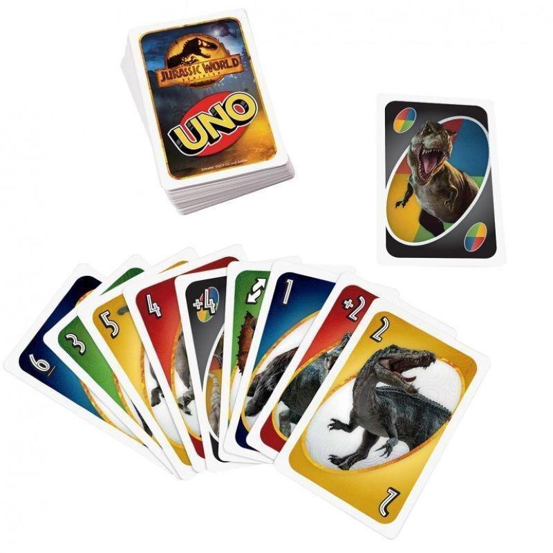 Mattel Games Uno Jurassic World 3 Card Game GXD72, , large image number 1
