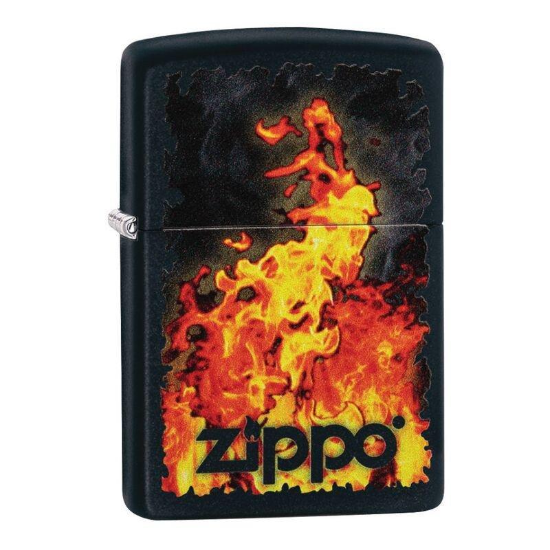 Zippo Ci412316 218 Fire With Zippo Design Black Matte  Windproof Lighter, , large image number 0