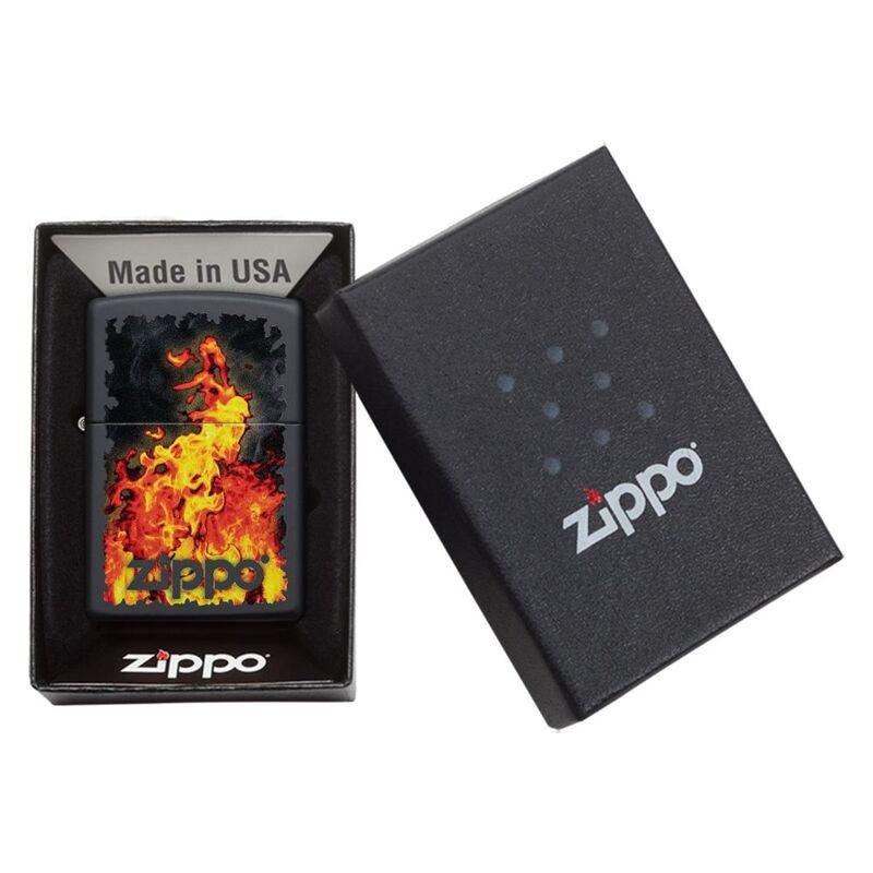 Zippo Ci412316 218 Fire With Zippo Design Black Matte  Windproof Lighter, , large image number 2