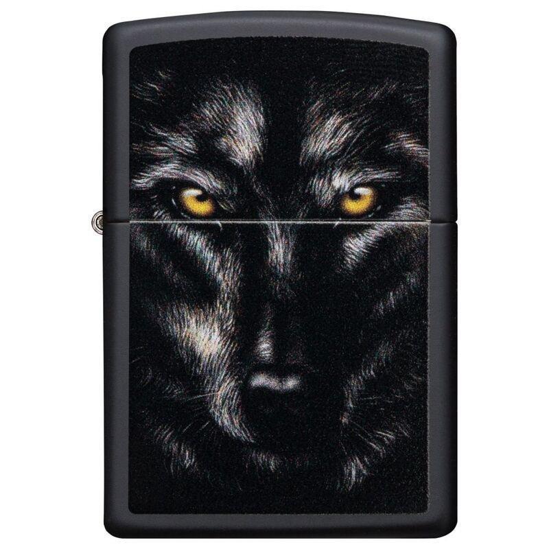 Zippo Ci407954 218 Wolf Face Black Matte Windproof Lighter, , large image number 0