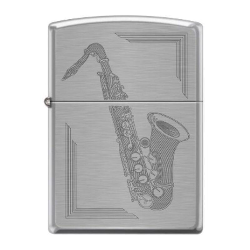 Zippo AE401160 200 Saxophone Design Brushed Chrome Windproof Lighter, , large image number 0