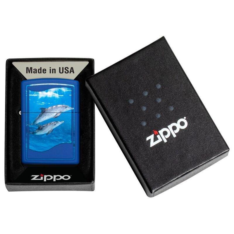 Zippo CI412701 229 Dolphin Design Royal Blue Matte Windproof Lighter, , large image number 1