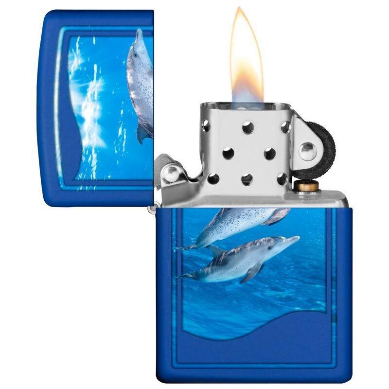 Zippo CI412701 229 Dolphin Design Royal Blue Matte Windproof Lighter, , large image number 2