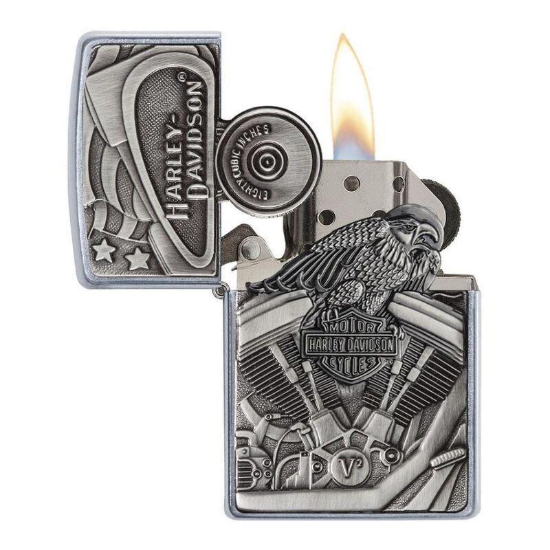 Zippo 29266 207 Harley Davidson Engine Surprise Emblem Street Chrome Lighter, , large image number 1