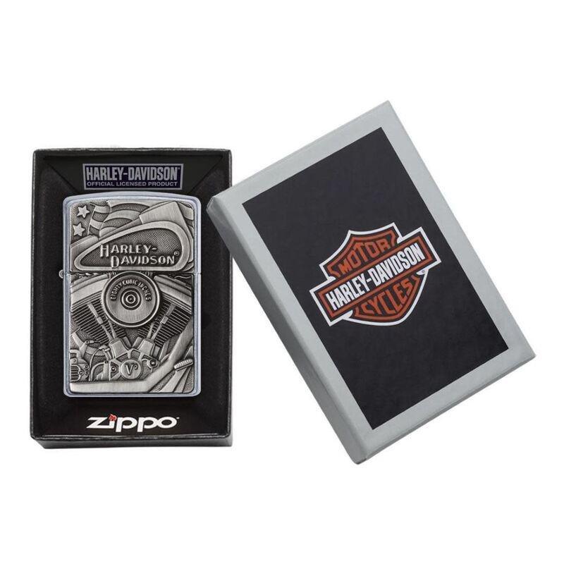 Zippo 29266 207 Harley Davidson Engine Surprise Emblem Street Chrome Lighter, , large image number 2